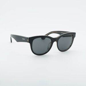 Burberry BE4432U 412187 Sunglasses Black on Check Square Frame, Grey Lenses